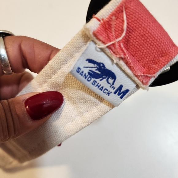 Sand Shack Crab Print Belt with Black Buckle Size M - Picture 7 of 9